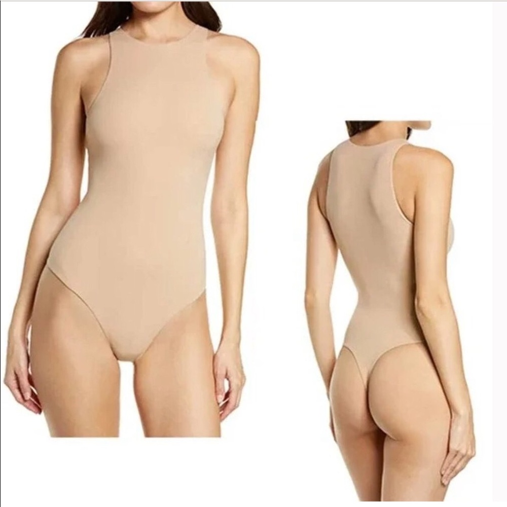 Skims bodysuit beige high neck XS